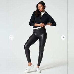 SPANX Black Faux Leather Leggings X-Small